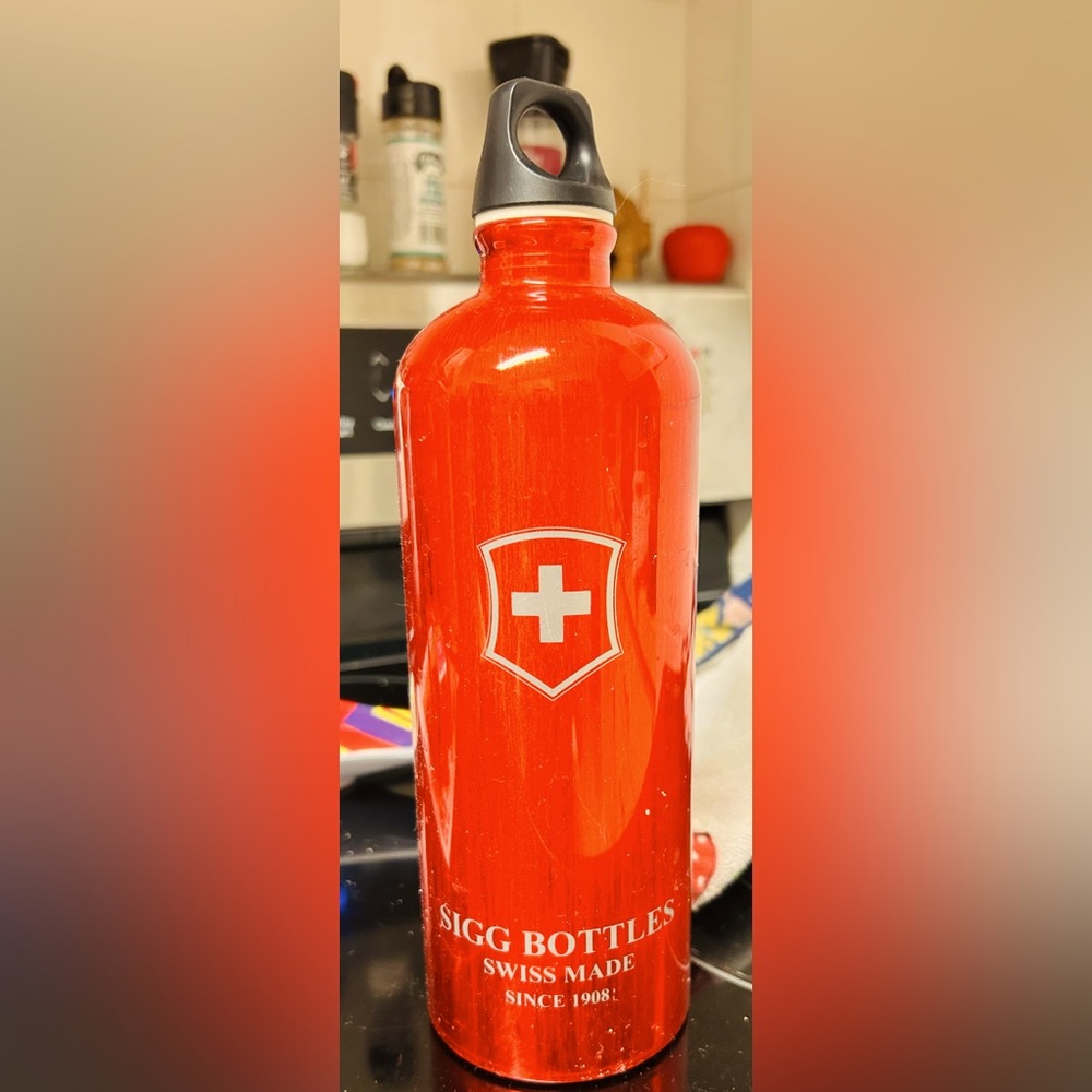 Sigg Swiss Made Cross Aluminum Drinking Bottle.